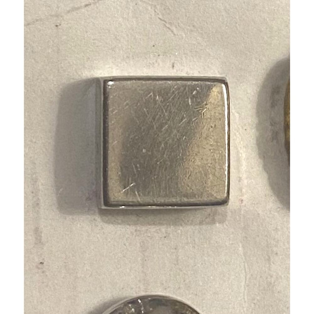 VTG Swank Silver Tone Plain Square Tie Tack